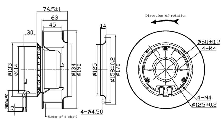 YUTEC 190mm 92motor Backward curved centrifugal fan 115vac 230vac YUTEC 190mm 92motor Backward curved centrifugal fan 115vac 230vac