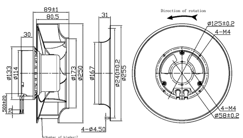 YUTEC 250mm 92motor centrifugal fan for kitchen YUTEC 250mm 92motor centrifugal fan for kitchen