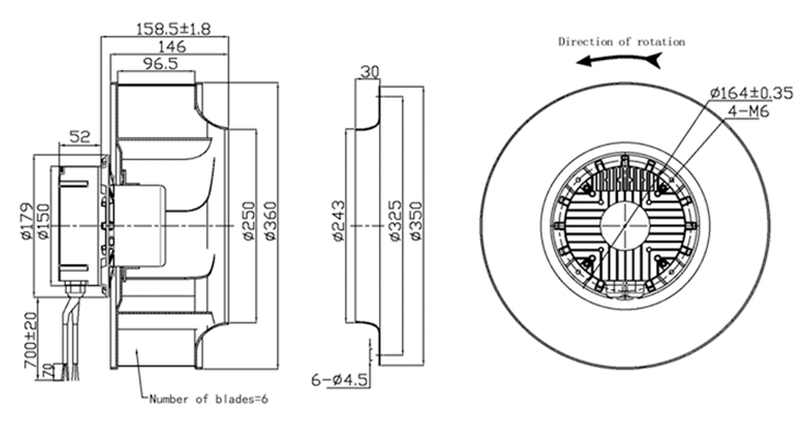 YUTEC 355mm centrifugal fan with 102motor for kitchen YUTEC 355mm centrifugal fan with 102motor for kitchen