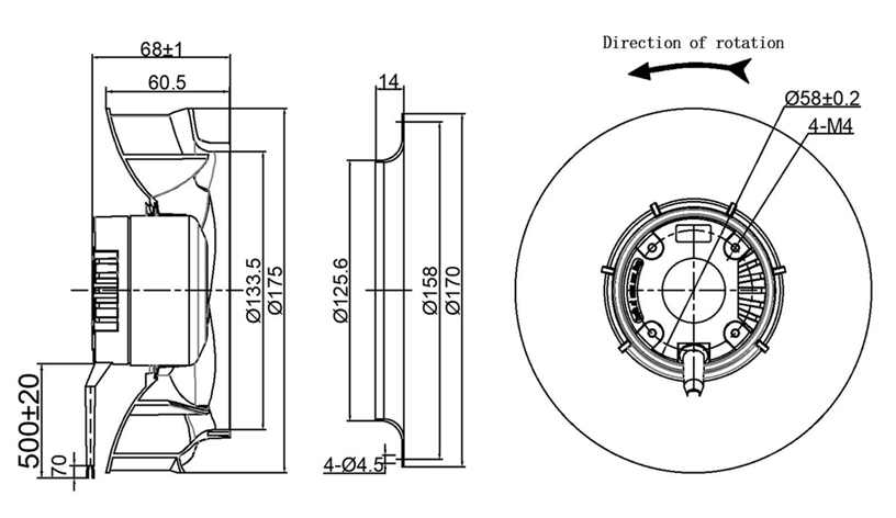 YUTEC 24VDC 48VDC 175mm high speed Backward Curved Centrifugal Fan YUTEC 24VDC 48VDC 175mm high speed Backward Curved Centrifugal Fan