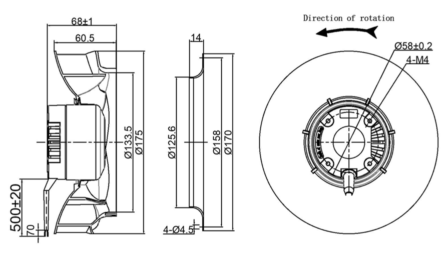 YUTEC 24VDC 48VDC 175mm 72motor Backward Curved Centrifugal Fan YUTEC 24VDC 48VDC 175mm 72motor Backward Curved Centrifugal Fan