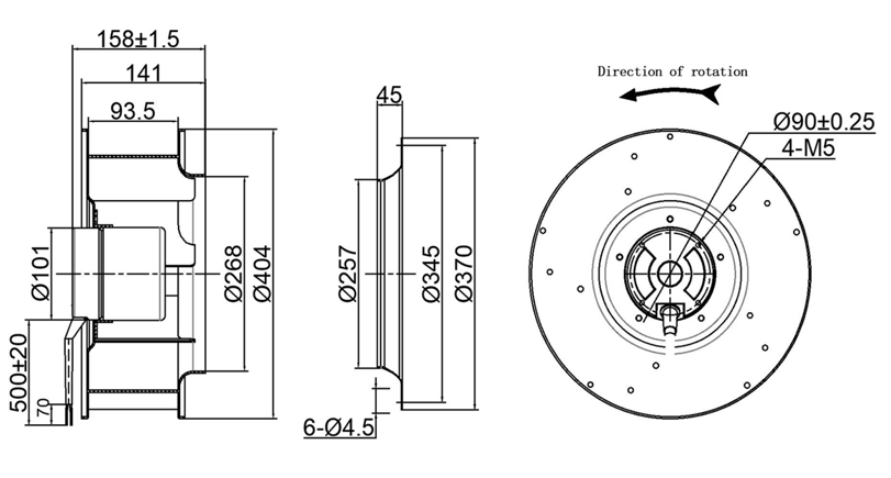 YUTEC 400mm backward curved centrifugal fans with 102motor for kitchen YUTEC 400mm backward curved centrifugal fans with 102motor for kitchen