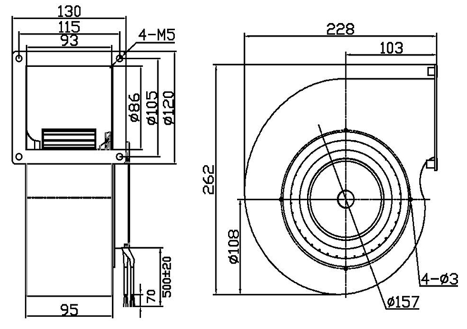 YUTEC 115VAC 230VAC 140mm 72motor Forward Curved Centrifugal Fan single inlet blower fan