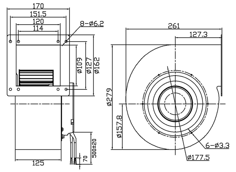 YUTEC 115VAC 230VAC 180mm 92motor Forward Curved Centrifugal Fan single inlet blower fan YUTEC 115VAC 230VAC 180mm 92motor Forward Curved Centrifugal Fan single inlet blower fan