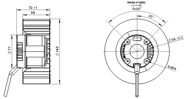 YUTEC 024VDC 048VDC 140mm 72motor Forward Curved Centrifugal Fan single inlet blower fan YUTEC 024VDC 048VDC 140mm 72motor Forward Curved Centrifugal Fan single inlet blower fan