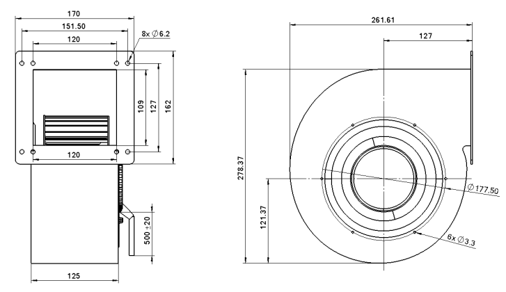YUTEC 024VDC 048VDC 180mm 92motor Forward Curved Centrifugal Fan single inlet blower fan YUTEC 024VDC 048VDC 180mm 92motor Forward Curved Centrifugal Fan single inlet blower fan
