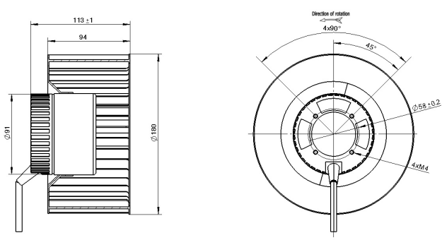 YUTEC 024VDC 048VDC 180mm 92motor Forward Curved Centrifugal Fan single inlet blower fan YUTEC 024VDC 048VDC 180mm 92motor Forward Curved Centrifugal Fan single inlet blower fan